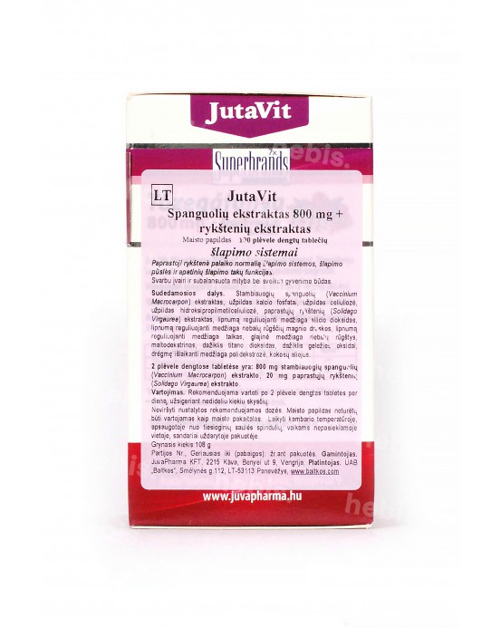Spanguolių ekstraktas 800 mg + rykštenių ekstraktas, 100 tablečių Spanguolių ekstraktas 800 mg + rykštenių ekstraktas, 100 tablečių
